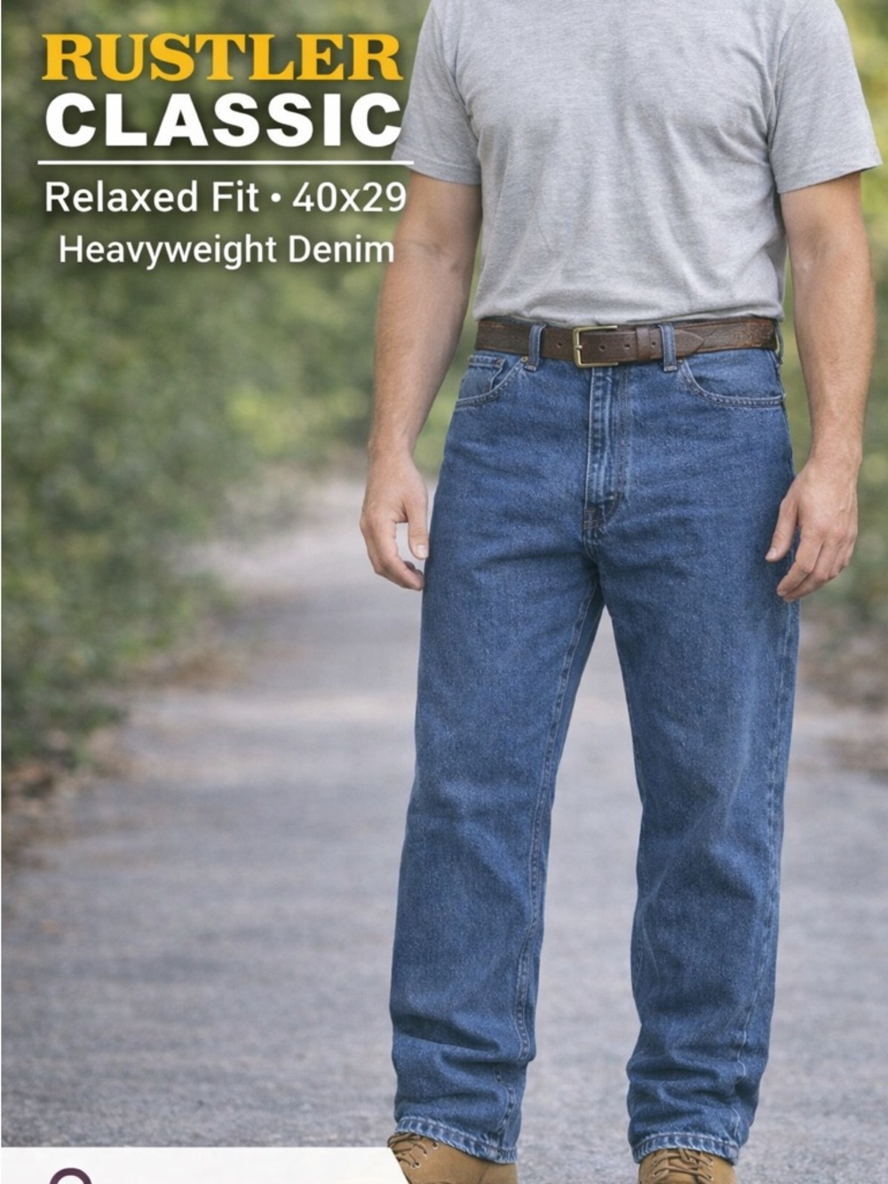 Rustler Classic Relaxed Fit Jeans 40x29 Heavyweight Denim